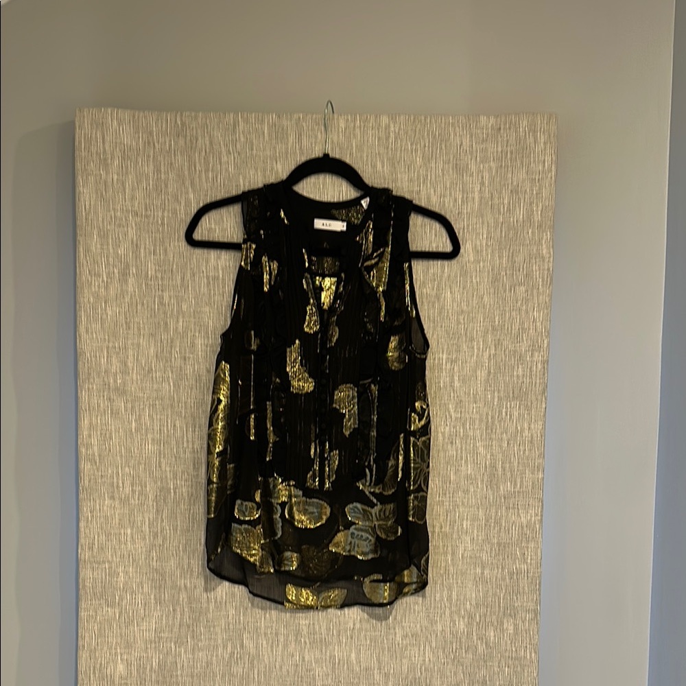 A.L.C. Elegant Black and Gold Women's Top
